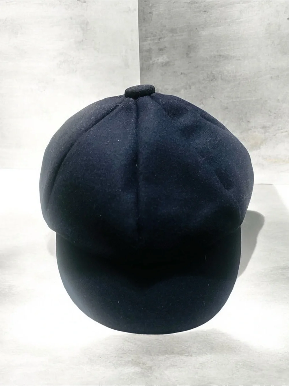 Navy Blue Warm Knit Beret Newsboy Cap